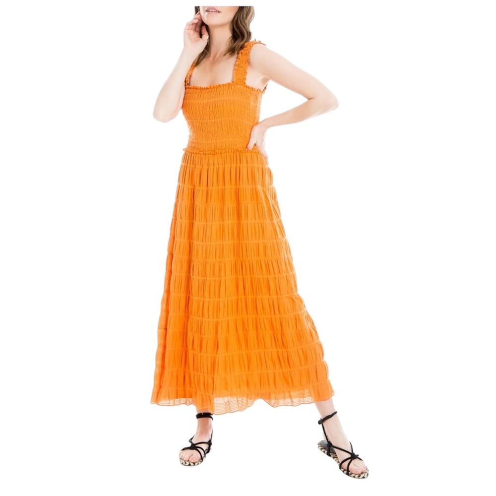 MAX STUDIO LONDON Sleeveless Orange Maxi Sundress Small